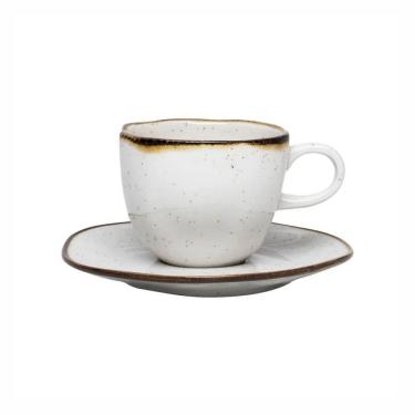 Imagem de Conjunto De Xícaras Para Chá Com Pires Em Porcelana Ryo Com 12 Peças 220ml Oxford Blue Bay