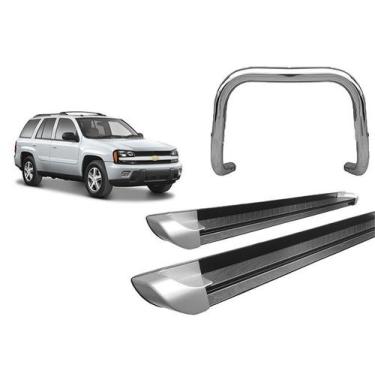 Imagem de Kit Quebra Mato S/Barra Estribo Personalizado TrailBlazer Cromado - HO