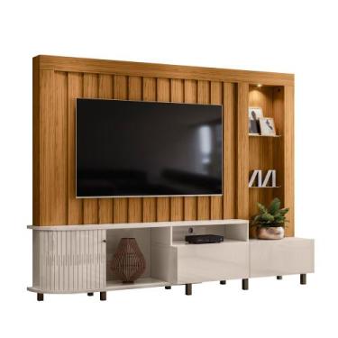 Imagem de Home Theater Painel Para Tv Até 70 Polegadas Naturale/ Off White Le Ma
