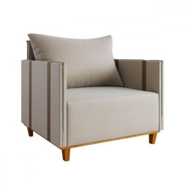 Imagem de Poltrona Glamour Linho Bronze Viero, Bronze