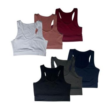 Imagem de Kit 6 tops Academia Fitness Sortidos Kit para sua Semana! - swg, Cores