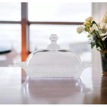 Imagem de Mantegueira De Vidro Cristal Com Tampa Premium 17cm Clink, Transparent