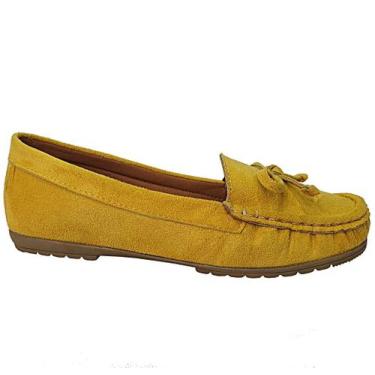 Imagem de Sapatilha Mocassim Feminino Costurado À Mão Moda Pé 1, 38, Mostarda