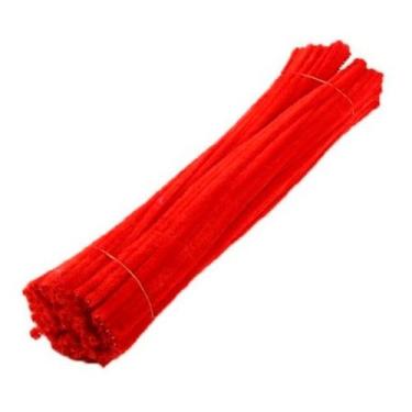 Imagem de Haste de Chenille 30 cm Vermelho - 100 unidades - Artlille