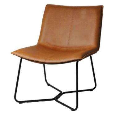 Imagem de Poltrona Bibiana Rivatti Revestida em Poliuretano (PU) Caramelo com Ba