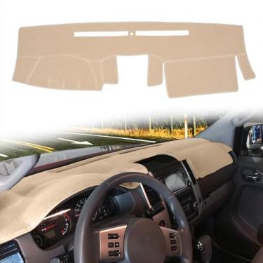 Imagem de HanLanKa Capa de painel personalizada para Nissan Frontier 2005-2021/Xterra 2005-2015/Pathfinder 2005-2012, 2009-2012 Suzuki Equator Dash Cover Mat Pad Carpet (Bege)