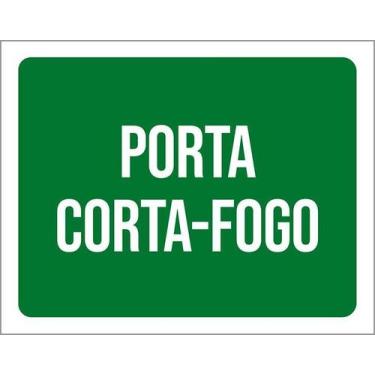 Imagem de Placa Sinalização Ambiente Porta Corta-Fogo 18X23 - Sinalizo