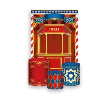 Imagem de Painel De Festa Vertical 1,50 x 2,20 + Trio De Capas Cilindro - Circo 