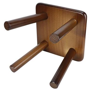 Imagem de Banco Infantil Multiuso, Banco de Madeira Doméstico, Banco de Móveis, Banco para Sala de Estar, Banheiro, Quarto (Banqueta quadrada montada cor nogueira)