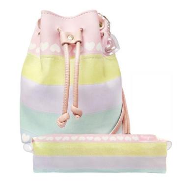 Imagem de Kit Infantil Bolsa e Estojo Colorida Corações, Magicc