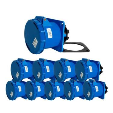 Imagem de 10 pcs Tomada Embutir 3P+T 63A 9H Azul 220/250V OMG-4549 - OMEGA