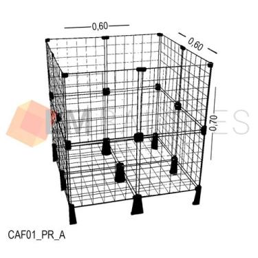 Imagem de Cercadinho Aramado Preto Para Pet com Fundo - 0,60 x 0,70 x 0,60m - LM