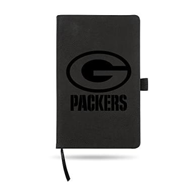 Imagem de Rico Industries NFL Green Bay Packers Bloco de notas pequeno gravado a laser preto Jounral/bloco de notas 21 cm x 13 cm - acessório de escritório