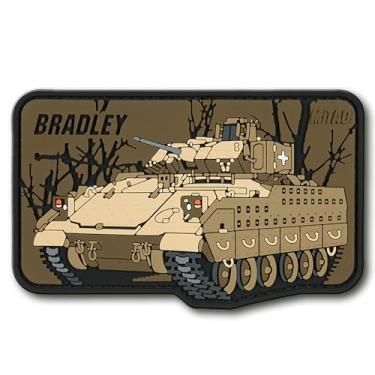 Imagem de M-Tac Tanque de remendo de moral Bradley Fighting Vehicle - Patch militar tático exército 3D de PVC com suporte de gancho - adesivos para colete, mochilas, jaquetas, chapéus (Bradley Coyote)