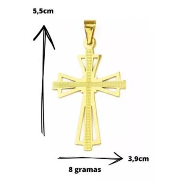 Imagem de Pingente Grande De Cruz Crucifixo Folheado Variados D19 - Style Store,