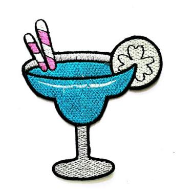 Imagem de Nipitshop Patches Vidro Azul Suco de Verão Bebidas Alcoólicas Bebidas Festa Desenhos Animados Crianças Costurar Ferro no Patch Aplique Masculino Feminino Roupas Vestido Planta Chapéu Jeans Costura