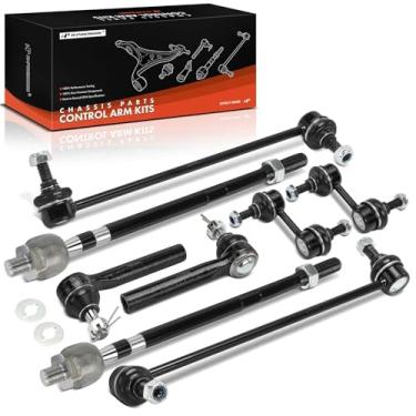 Imagem de A-Premium Conjunto de 8, elos de extremidade da barra oscilante dianteira, extremidades externas internas, compatíveis com Nissan Quest 2004 2005 2006 2007 2008 2009