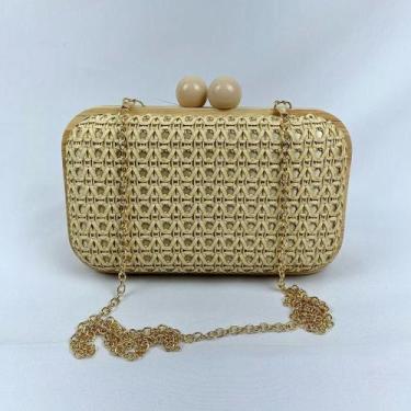 Imagem de Bolsa Clutch Textura Palha Com Alça de Ombro Tranversal Festa Casament
