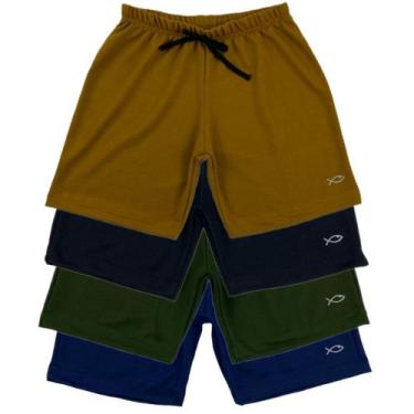 Imagem de Kit 4 Bermudas/Shorts Menino Verão Moletinho Cores Sortidas 4 ao 16 In