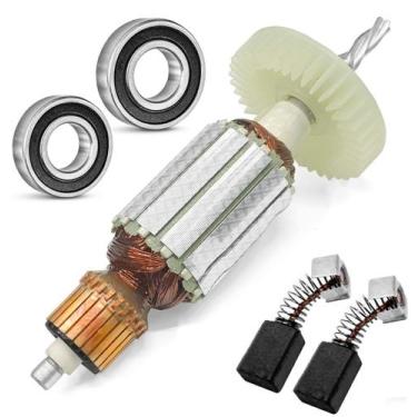 Imagem de Induzido, Carvão E Rolamentos Furadeira Hp1630/1631 220v - Genérica, H