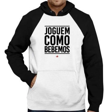 Imagem de Moletom Joguem como bebemos - Foca na Moda, Branco, Preto, GG