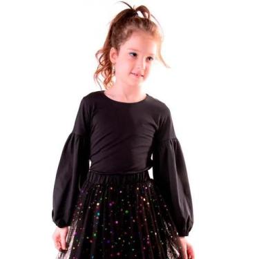 Imagem de Blusa Manga Longa Cotton Light Preto - Saia de Filó, 6