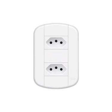 Imagem de ConjuntoFame 4X2 Tomada Dupla 10A Blanc+, Branco