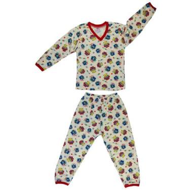 Imagem de Pijama Inverno Bebê Menino Longo Roupa De Dormir Infantil De Algodão 1