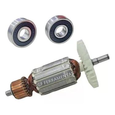 Imagem de Induzido + Rolamento P/ Serra Mármore Metabo Tc4110 220v - Bolte