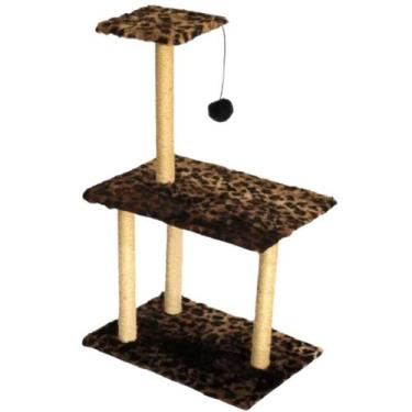 Imagem de Arranhador Para Gatos Poste Sisal 3 Bases Brinquedo Bolinha - Apiario 