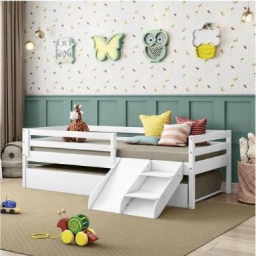 Imagem de Bicama Infantil Prime com Kit Escadinha/Escorrega Branco - Casatema, B