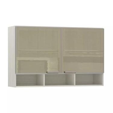 Imagem de Armário Luciane 120cm 2 Portas com Vidro Reflecta Bronze + Nicho Lis, 