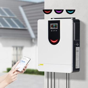 Imagem de CNAOHGHN Inversor HíBrido Solar Mppt De 1kw-6.2kw - Desligado/Ligado à Rede (Dc12-48v A Ac220v), Suporte Para Monitoramento Wi-Fi, Controlador Solar Mppt 40-120a Integrado,Para Casas/Rvs