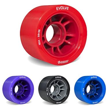 Imagem de Bont Patins – Roda de skate Evolve Roller Derby – Rodas de Patins Interiores – Rodas de Patins – 88A 92A 95A 98A – Vermelho Preto Azul Roxo (Preto 98A – Conjunto de 8)