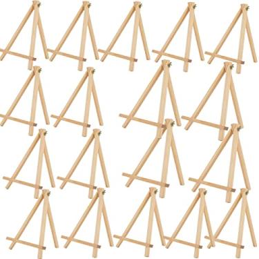 Imagem de ANDES Cavalete de Tripé de Madeira de Pinho Natural de 9,4 "De Altura, Exibição de Pintura de Fotos, Suporte de Tripé Portátil e Tripé de Madeira Ajustável, Suporte de Mesa para Tela