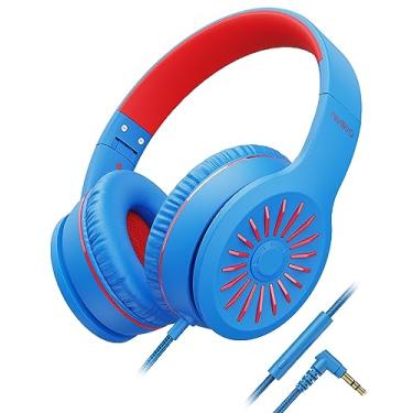 Imagem de NIVAVA Fones de ouvido com fio com microfone, fones de ouvido intra-auriculares K16 para crianças com conector de 3,5 mm, fones de ouvido estéreo dobráveis para adolescentes escolares Amazon Kindle,