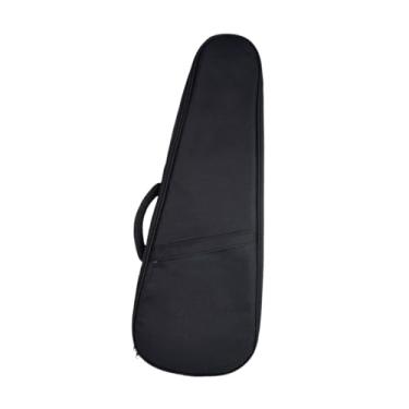 Imagem de Almencla Bolsa para violão e ukulele, estojo à prova d'água, acolchoado, para ukulele de 23 polegadas, bolsa para violão e instrumento musical, viagem, Preto