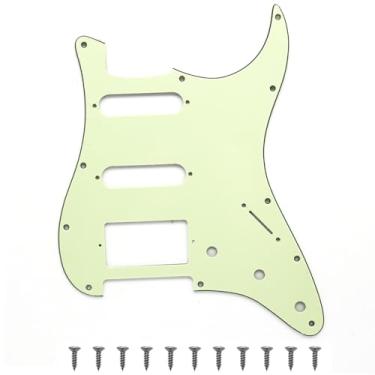 Imagem de 3ply 11 furos estilo ST/Strat Pickguard HSS Pick Guard para peças de guitarra estilo vintage Stratocaster/Strat dos EUA/México (verde menta)