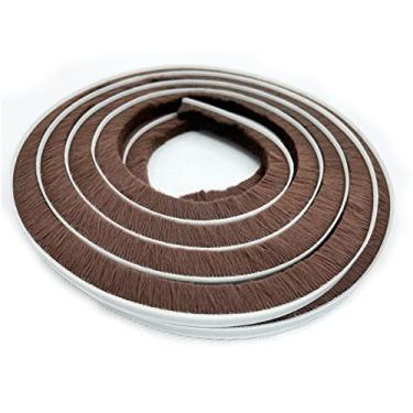 Imagem de Zhilokdor Escova de Vedação para Janelas/Portas Laterais de Moldura, Tira de Vedação Autoadesiva de Pilha para Isolamento Acústico (16 Pés X 11/32 de Apoio X 9/16 De" de Escova, Marrom)