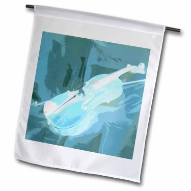Imagem de 3dRose fl_35221_1 Bandeira abstrata para violino azul, 30,5 x 45,7 cm