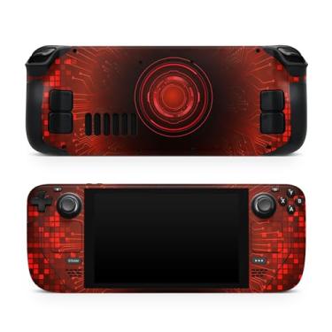 Imagem de TACKY DESIGN Future Eye Skin compatível com Steam Deck Skin LCD e compatível com Steam Deck OLED Skin, adesivo de vinil Red Tech Premium 3M, capa completa, compatível com adesivo Steam Deck