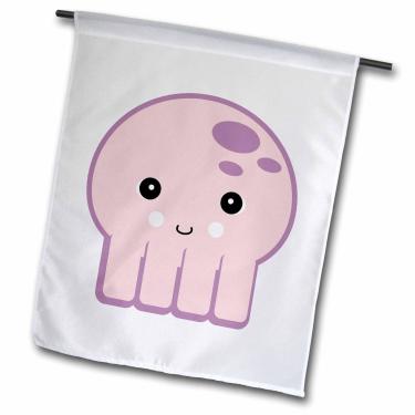 Imagem de 3dRose fl_102699_1 Bandeira de jardim de polvo Kawaii, 30 x 45 cm