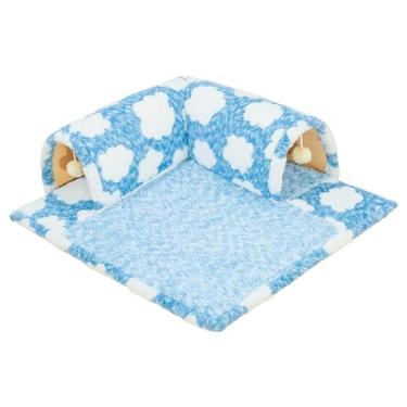 Imagem de Generic Gato Túnel e Cama Brinquedo Interativo com Bola Interction Leve e Confortável Kitty Cave para Pet Supplies Indoor Cats Bunny, Xl Tamanho Azul