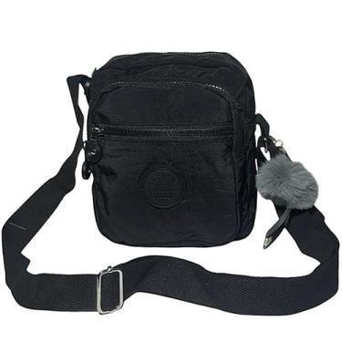 Imagem de Bolsa Feminina Tiracolo Transversal C/Chaveiro Pompom (Preto)
