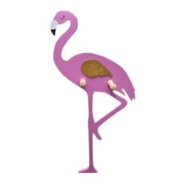 Imagem de Cabideiro Flamingo Madeira P/Parede Com 2 Ganchos Cabide (Pink)