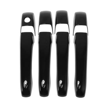 Imagem de INFINAUTO Guarnição da tampa da maçaneta da porta do carro, tampa do puxador da porta lateral para Jeep Grand Cherokee Patriot Compass 2007-2013 ABS preto, 1 conjunto