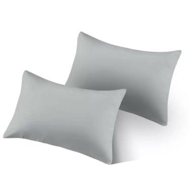Imagem de Kit 2 fronhas Toque de seda 300 Fios liso 50x70cm Jolitex, Cinza