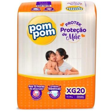 Imagem de Fralda Pom Pom Protek Proteção de Mãe Jumbo - Tamanho XG - 20 Unidades