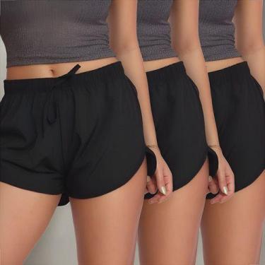 Imagem de Kit 3 Shorts Feminino Tactel Moda Praia Piscina Verão Adulto - MC Digi