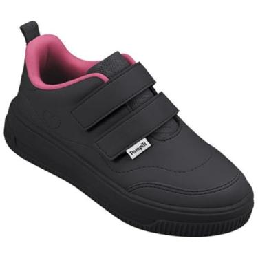 Imagem de Tênis Infantil Pampili Up Preto Pink Menina Anatômico Resistente Calce Fácil (Preto, BR, Criança de 4 a 8 anos, Numérico, 28)